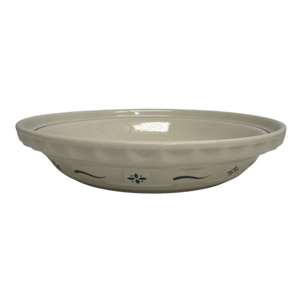 Longaberger Heritage Green 10 Inch Pie Baking Dish EUC